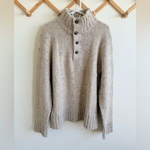 VTG Polo By Ralph Lauren Henley Knit Ribbed Hem Alpaca & Wool Blend Sweater